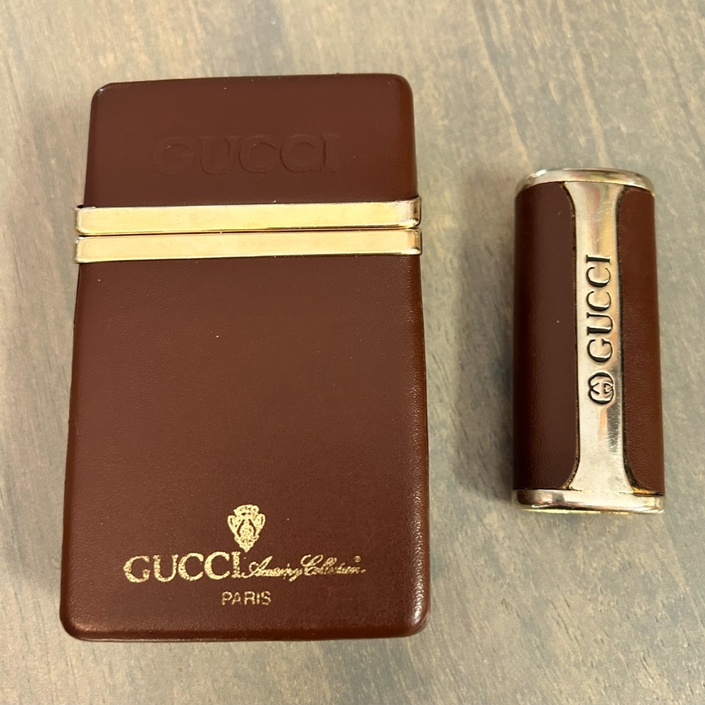 Vintage Gucci box / cigarette case and lighter holder
